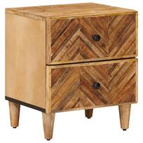 vidaXL Naktinis staliukas Ruda 40 x 33 x 46 cm Mangų medienos masyvas