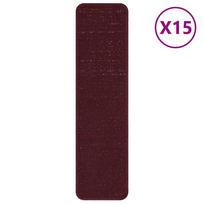 vidaXL Slydimui atsparūs laiptų kilimėliai 15 vnt. 75 x 20 cm Vyšninė