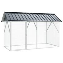 vidaXL Paukščių narvas Antracito 227 x 112 x 141 cm