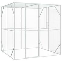 vidaXL Paukščių narvas Sidabrinė 209 x 202 x 214 cm