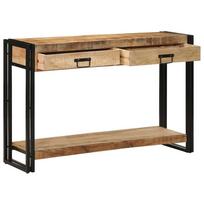 vidaXL Konsolinis stalas Ruda 120 x 33 x 75 cm Kietas mango medis