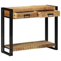 vidaXL Konsolinis stalas Ruda 90 x 33 x 75 cm Kietas mango medis
