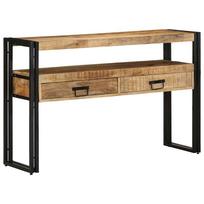 vidaXL Konsolinis stalas Ruda 120 x 33 x 75 cm Kietas mango medis