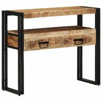vidaXL Konsolinis stalas Ruda 90 x 33 x 75 cm Kietas mango medis