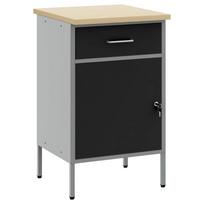 vidaXL Darbastalis su stalčių Juoda ir pilka 50 x 55 x 85 cm