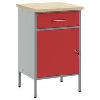 vidaXL Darbastalis su stalčių Raudona ir pilka 50 x 55 x 85 cm