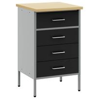 vidaXL Darbastalis su stalčių Juoda ir pilka 50 x 55 x 85 cm