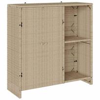vidaXL Oppbevaringsskap su lentyna Smėlio 100 x 36 x 102 cm Ratanas