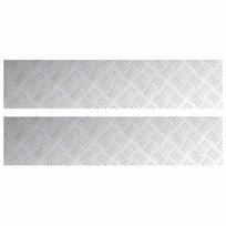 vidaXL Laiptų danga 2 vnt. 90 x 20 cm Sidabro Aliuminis Stačiakampio