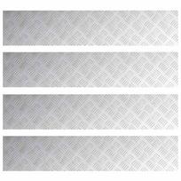 vidaXL Laiptų danga 4 vnt. 100 x 20 cm Sidabro Aliuminis Stačiakampio