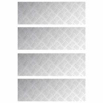 vidaXL Laiptų danga 4 vnt. 75 x 25 cm Sidabro Aliuminis Stačiakampio