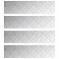 vidaXL Laiptų danga 4 vnt. 100 x 25 cm Sidabro Aliuminis Stačiakampio