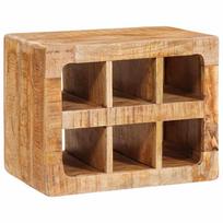 vidaXL Vyno stovas su saugykla Ruda 44 x 30 x 35 cm Kietas mango medis