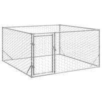 vidaXL Lauko šunų voljeras su durelėmis, 2x2x1 m, cinkuotas plienas