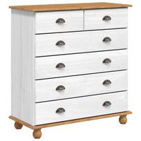 vidaXL Komoda ASKIM Balta 91 x 40 x 95,5 cm Kietos pušies mediena