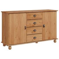 vidaXL Kabalas su stalčių ASKIM 133,5 x 40 x 79 cm Pušies masyvas