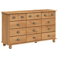 vidaXL Komoda ASKIM Ruda 79 x 40 x 133,5 cm Kietos pušies mediena