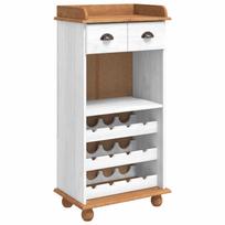 vidaXL Vyno spinta ASKIM Balta su Medaus Viršumi 57 x 37 x 114 cm