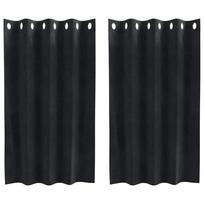 vidaXL Užuolaidos 2 vnt. Juoda 140 x 140 cm Aksomas