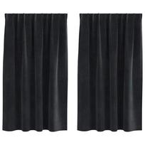 vidaXL Užuolaidos 2 vnt. Juoda 140 x 140 cm Aksomas