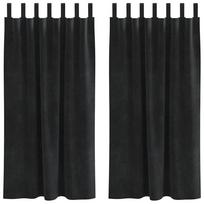 vidaXL Užuolaidos 2 vnt. Juoda 140 x 175 cm Aksomas