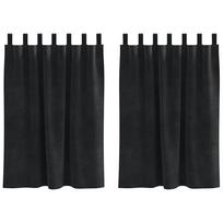 vidaXL Užuolaidos 2 vnt. Juoda 140 x 140 cm Aksomas