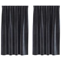 vidaXL Užuolaidos 2 vnt. Tamsiai pilka 140 x 140 cm Aksomas