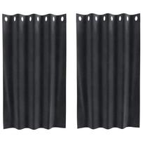 vidaXL Užuolaidos 2 vnt. Tamsiai pilka 140 x 140 cm Aksomas