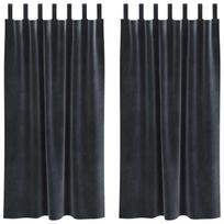 vidaXL Užuolaidos 2 vnt. Tamsiai pilka 140 x 175 cm Aksomas