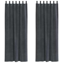 vidaXL Užuolaidos 2 vnt. Šviesiai pilka 140 x 245 cm Aksomas