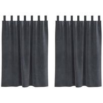 vidaXL Užuolaidos 2 vnt. Šviesiai pilka 140 x 140 cm Aksomas