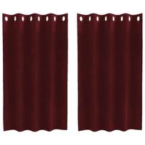 vidaXL Užuolaidos 2 vnt. Vyno raudona 140 x 140 cm Aksomas