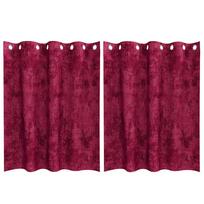 vidaXL Aksominio tipo užuolaidos 2 vnt. Vyno raudona 140 x 140 cm