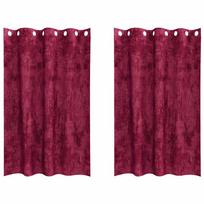 vidaXL Aksominio tipo užuolaidos 2 vnt. Vyno raudona 175 x 140 cm