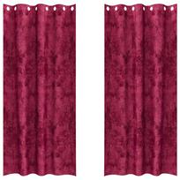 vidaXL Aksominio tipo užuolaidos 2 vnt. Vyno raudona 260 x 140 cm