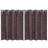 vidaXL Aksominio tipo užuolaidos 2 vnt. Ruda 140 x 140 cm Aksomas
