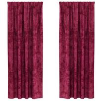 vidaXL Aksominio tipo užuolaidos 2 vnt. Vyno raudona 260 x 140 cm
