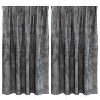 vidaXL Aksominio tipo užuolaidos 2 vnt. Pilka 140 x 140 cm Aksomas