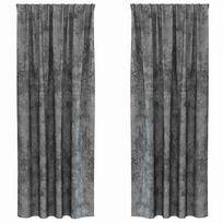 vidaXL Aksominio tipo užuolaidos 2 vnt. Pilka 245 x 140 cm Aksomas