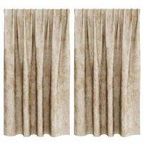 vidaXL Aksominio tipo užuolaidos 2 vnt. Kreminė 140 x 140 cm Aksomas