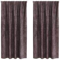 vidaXL Aksominio tipo užuolaidos 2 vnt. Ruda 175 x 140 cm Aksomas