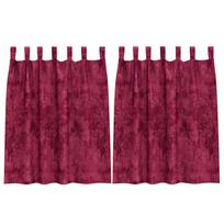 vidaXL Aksominio tipo užuolaidos 2 vnt. Vyno raudona 140 x 140 cm