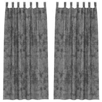 vidaXL Aksominio tipo užuolaidos 2 vnt. Pilka 225 x 140 cm Aksomas