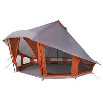 vidaXL Tipi palapinė Pilka ir oranžinė 508 x 470 x 300 cm tafta
