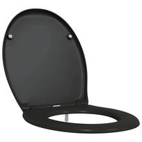 vidaXL Tualeto sėdynė Juoda 47 x 37 x 4 cm Duroplastas