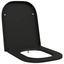 vidaXL Tualeto sėdynė Juoda 47,5 x 35 x 3,6 cm Duroplastas