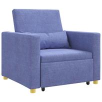vidaXL Ištraukiamas sofa-lova vienvietis Džinsinė mėlyna audinys