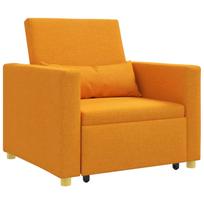 vidaXL Ištraukiamas sofa-lova vienvietis Tamsiai geltona audinys