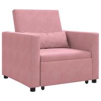 vidaXL Ištraukiamas sofa-lova vienvietis Šviesiai rožinė Aksomas