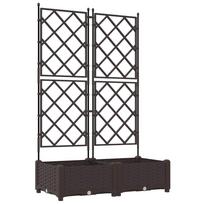 vidaXL Sodo vazonas 2 vnt. Ruda 80 x 40 x 125,5 cm PP